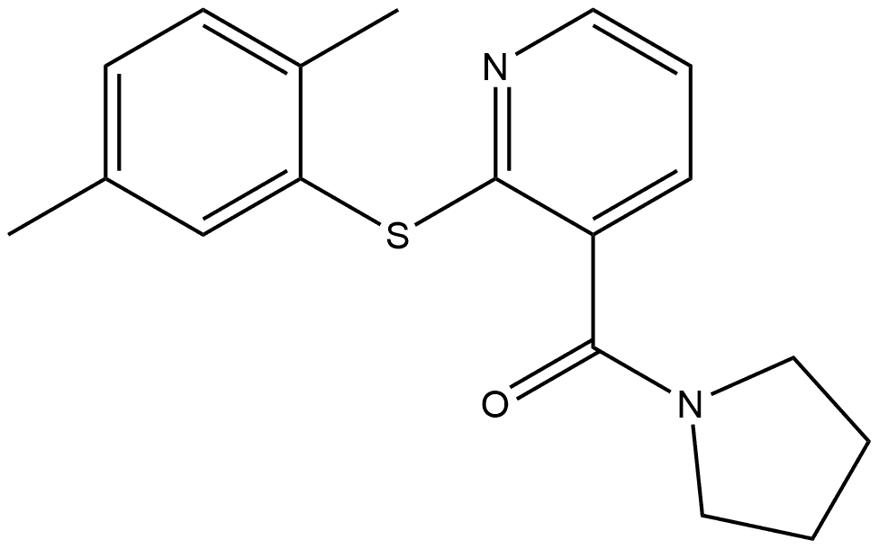 2-[(2,5-Dimethylphenyl)thio]-3-pyridinyl]-1-pyrrolidinylmethanone Structure