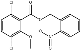Benzoic acid, 3,6-dichloro-2-methoxy-, (2-nitrophenyl)methyl ester Structure