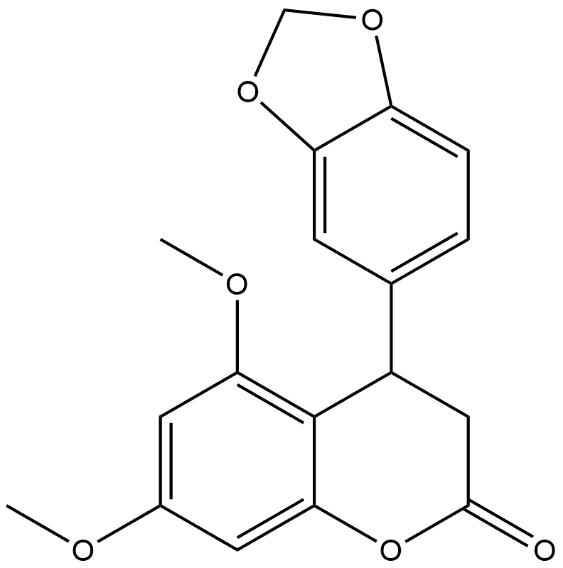 4-(1,3-Benzodioxol-5-yl)-3,4-dihydro-5,7-dimethoxy-2H-1-benzopyran-2-one Structure