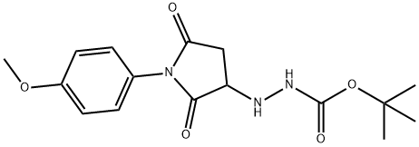 Hydrazinecarboxylic acid, 2-[1-(4-methoxyphenyl)-2,5-dioxo-3-pyrrolidinyl]-, 1,1-dimethylethyl ester 结构式