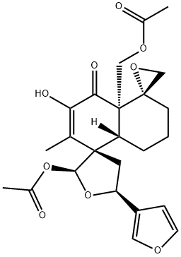 Dispiro[furan-3(2H),1'(5'H)-naphthalene-5',2''-oxiran]-4'(4'aH)-one, 2-(acetyloxy)-4'a-[(acetyloxy)methyl]-5-(3-furanyl)-4,5,6',7',8',8'a-hexahydro-3'-hydroxy-2'-methyl-, (1'S,2S,2''R,4'aS,5S,8'aR)- (9CI)