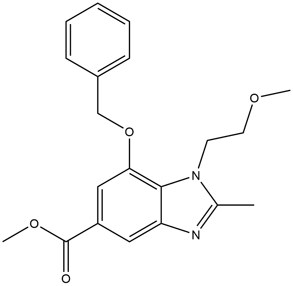 methyl 7-(benzyloxy)-1-(2-methoxyethyl)-2-methyl-1H-benzimidazole-5-carboxylate Structure