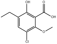 Benzoic acid, 3-chloro-5-ethyl-6-hydroxy-2-methoxy- Structure