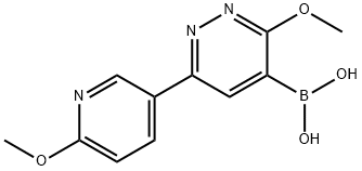 (3-Methoxy-6-(6-methoxypyridin-3-yl)pyridazin-4-yl)boronic acid Struktur