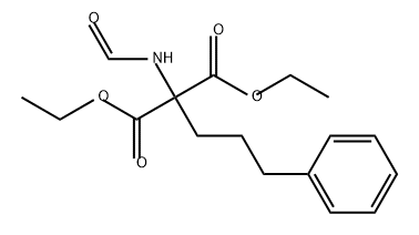 Propanedioic acid, 2-(formylamino)-2-(3-phenylpropyl)-, 1,3-diethyl ester Structure