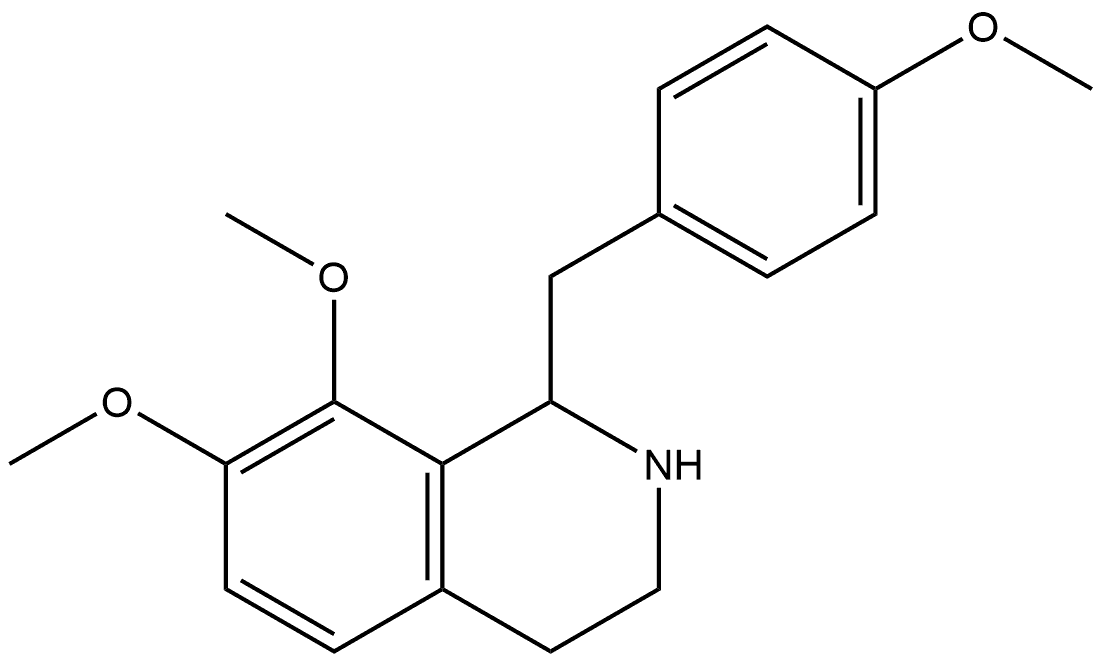(-)-1,2,3,4-Tetrahydro-7,8-dimethoxy-1-[(4-methoxyphenyl)methyl]isoquinoline Structure