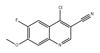 4-氯-6-氟-7-甲氧基喹啉-3-碳腈, 1017788-78-1, 结构式