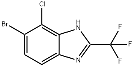 5-Bromo-4-chloro -2-(trifluoromethyl)-1H-benzimidazole,1018975-20-6,结构式