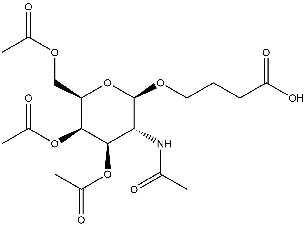 Butanoic acid, 4-[[3,4,6-tri-O-acetyl-2-(acetylamino)-2-deoxy-β-D-galactopyranosyl]oxy]- Structure