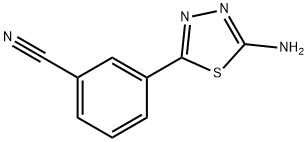 3-(5-氨基-1,3,4-噻二唑-2-基)苯甲腈 结构式