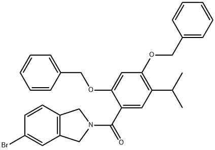 Methanone, (5-bromo-1,3-dihydro-2H-isoindol-2-yl)[5-(1-methylethyl)-2,4-bis(phenylmethoxy)phenyl]- Struktur