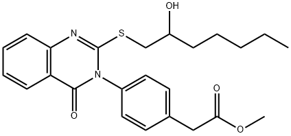 Methyl 2-(4-(2-((2-hydroxyheptyl)thio)-4-oxoquinazolin-3(4H)-yl)phenyl)acetate,102038-09-5,结构式