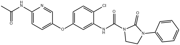 1-Imidazolidinecarboxamide, N-[5-[[6-(acetylamino)-3-pyridinyl]oxy]-2-chlorophenyl]-2-oxo-3-phenyl- Structure