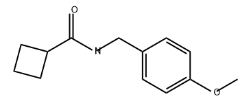 N-(4-メトキシベンジル)シクロブタンカルボアミド 化学構造式