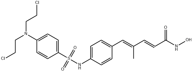 2,4-Pentadienamide, 5-[4-[[[4-[bis(2-chloroethyl)amino]phenyl]sulfonyl]amino]phenyl]-N-hydroxy-4-methyl-, (2E,4E)- Struktur