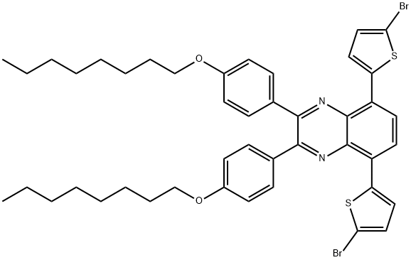 5,8-bis(5-bromothiophen-2-yl)-2,3-bis(4-(octyloxy)phenyl)quinoxaline Struktur