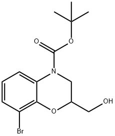 4H-1,4-Benzoxazine-4-carboxylic acid, 8-bromo-2,3-dihydro-2-(hydroxymethyl)-, 1,1-dimethylethyl ester Structure