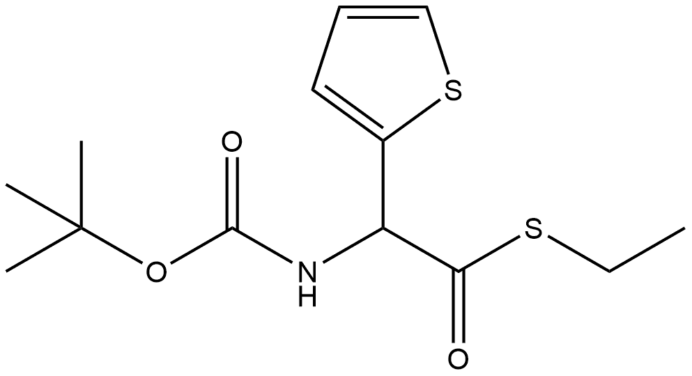 2-Thiopheneethanethioic acid, α-[[(1,1-dimethylethoxy)carbonyl]amino]-, S-ethyl ester Struktur