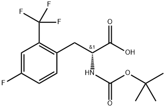 (2R)-2-{[(tert-butoxy)carbonyl]amino}-3-[4-fluoro-2-(trifluoromethyl)phenyl]propanoic acid Structure