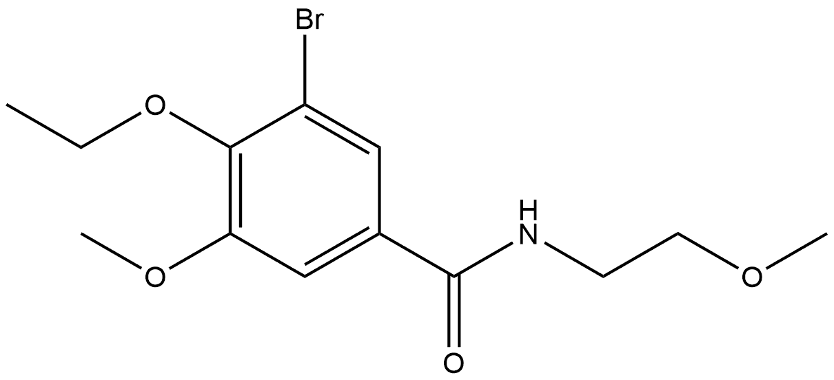 3-Bromo-4-ethoxy-5-methoxy-N-(2-methoxyethyl)benzamide 结构式