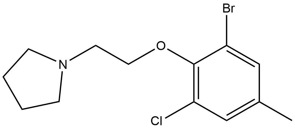 1-[2-(2-Bromo-6-chloro-4-methylphenoxy)ethyl]pyrrolidine Struktur