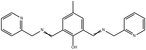 Phenol, 4-methyl-2,6-bis[[(2-pyridinylmethyl)imino]methyl]- Structure