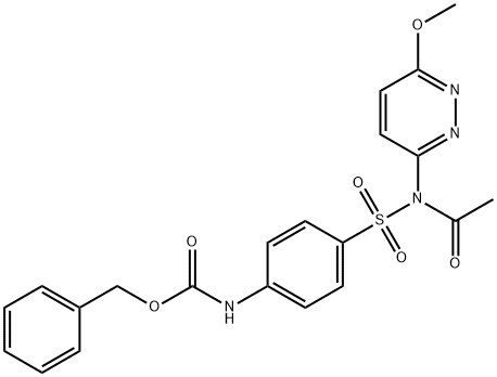 Carbanilic acid, p-[acetyl(6-methoxy-3-pyridazinyl)sulfamoyl]-, benzyl ester (6CI) Structure