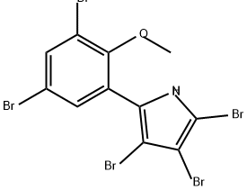 1H-Pyrrole, 2,3,4-tribromo-5-(3,5-dibromo-2-methoxyphenyl)- 化学構造式