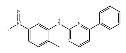 2-Pyrimidinamine, N-(2-methyl-5-nitrophenyl)-4-phenyl- 化学構造式