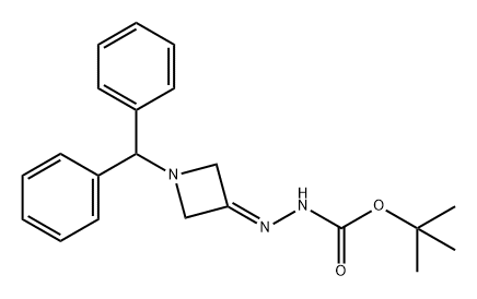 Hydrazinecarboxylic acid, 2-[1-(diphenylmethyl)-3-azetidinylidene]-, 1,1-dimethylethyl ester Structure