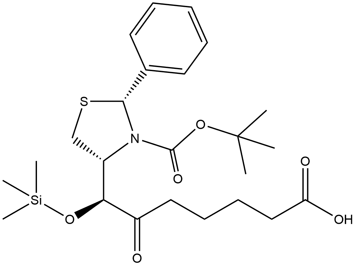 (ζS,2R,4R)-3-[(1,1-Dimethylethoxy)carbonyl]-ε-oxo-2-phenyl-ζ-[(trimethylsilyl)oxy]-4-thiazolidineheptanoic acid