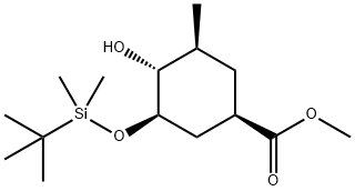 methyl (1R,3R,4R,5S)-3-(tert-butyldimethylsilyloxy)-4-hydroxy-5-methylcyclohexane-1-carboxylate,1026073-45-9,结构式