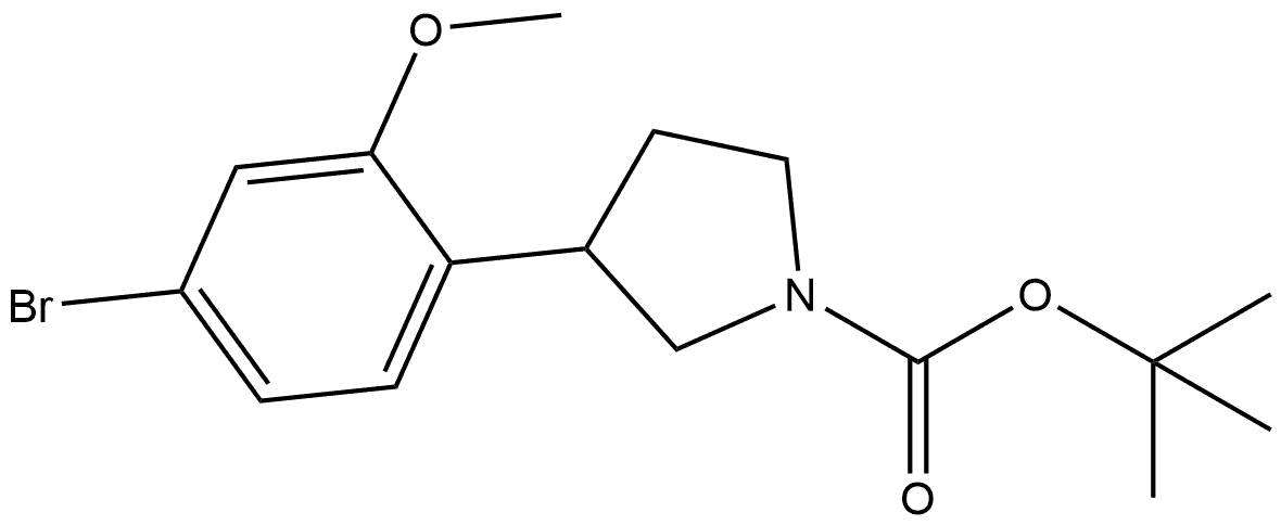 1-Boc-3-(4-bromo-2-methoxyphenyl)pyrrolidine 化学構造式