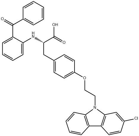 N-(2-Benzoylphenyl)-O-[2-(2-chloro-9H-carbazol-9-yl)ethyl]-L-tyrosine Struktur