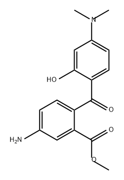 Benzoic acid, 5-amino-2-[4-(dimethylamino)-2-hydroxybenzoyl]-, methyl ester 结构式
