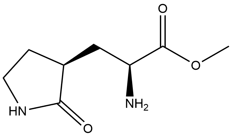 (S)-methyl 2-amino-3-((S)-2-oxopyrrolidin-3-yl)propanoate, 1027601-37-1, 结构式