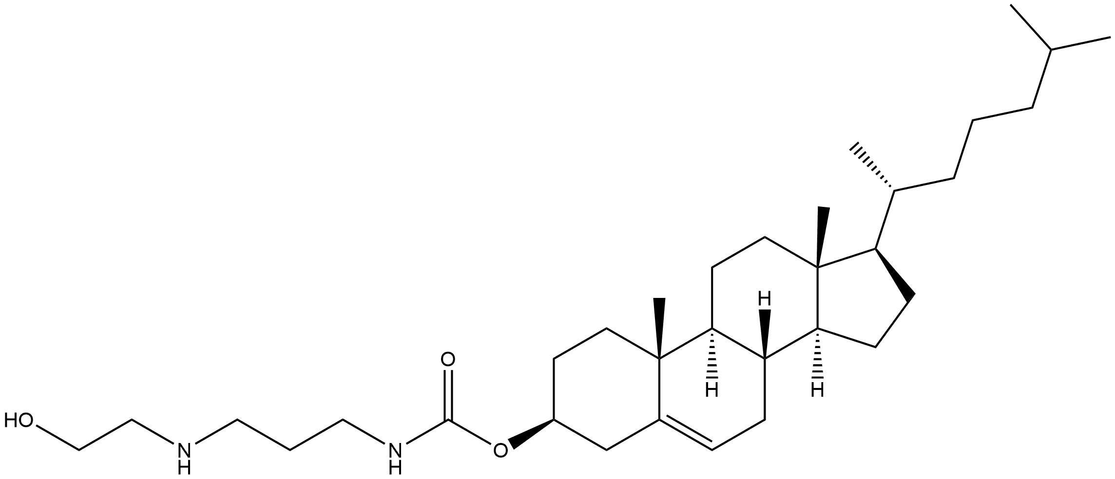 Cholest-5-en-3-ol (3β)-, 3-[N-[3-[(2-hydroxyethyl)amino]propyl]carbamate] 结构式