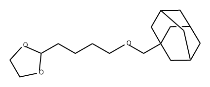1,3-Dioxolane, 2-[4-(tricyclo[3.3.1.13,7]dec-1-ylmethoxy)butyl]- 化学構造式