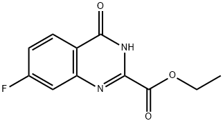 2-Quinazolinecarboxylic acid, 7-fluoro-3,4-dihydro-4-oxo-, ethyl ester 结构式
