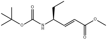2-Hexenoic acid, 4-[[(1,1-dimethylethoxy)carbonyl]amino]-, methyl ester, (2E,4S)- 结构式