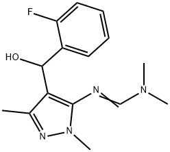 Methanimidamide, N'-[4-[(2-fluorophenyl)hydroxymethyl]-1,3-dimethyl-1H-pyrazol-5-yl]-N,N-dimethyl-,103068-62-8,结构式