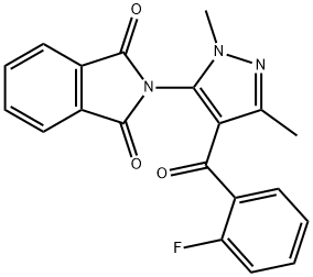 1H-Isoindole-1,3(2H)-dione, 2-[4-(2-fluorobenzoyl)-1,3-dimethyl-1H-pyrazol-5-yl]- 化学構造式
