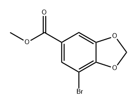 7-溴苯并[D][1,3]间二氧杂环戊烯-5-羧酸甲酯 结构式