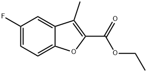 2-Benzofurancarboxylic acid, 5-fluoro-3-methyl-, ethyl ester Struktur