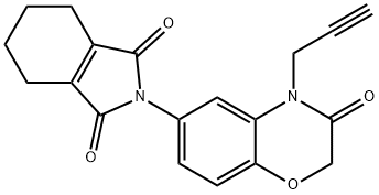 1H-Isoindole-1,3(2H)-dione, 2-[3,4-dihydro-3-oxo-4-(2-propyn-1-yl)-2H-1,4-benzoxazin-6-yl]-4,5,6,7-tetrahydro- 结构式