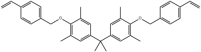 Benzene, 1,1'-(1-methylethylidene)bis[4-[(4-ethenylphenyl)methoxy]-3,5-dimethyl- Struktur