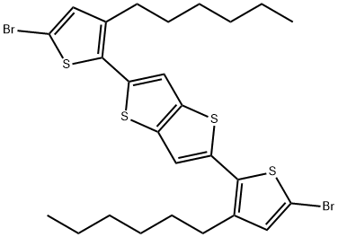 2,5-bis(5-bromo-3-hexylthiophen-2-yl)thieno[3,2-b]thiophene Struktur