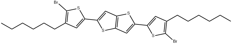 2,5-bis(5-bromo-4-hexylthiophen-2-yl)thieno[3,2-b]thiophene Struktur