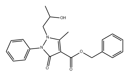 1H-Pyrazole-4-carboxylic acid, 2,3-dihydro-1-(2-hydroxypropyl)-5-methyl-3-oxo-2-phenyl-, phenylmethyl ester Structure