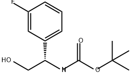 (S)-(1-(3-氟苯基)-2-羟乙基)氨基甲酸叔丁酯,1035490-58-4,结构式